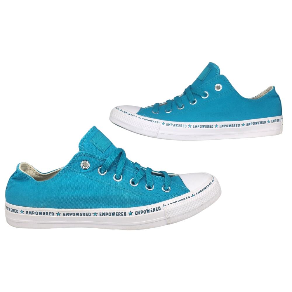 Converse All Star Shoes Womens 9.5 Blue White Rare Limited Edition Empowered